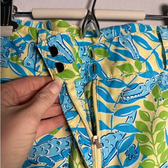 Lily Pulitzer Vintage Mimosa Alligator Cotton Blend Carpis Pants Women's 6 - Picture 5 of 7